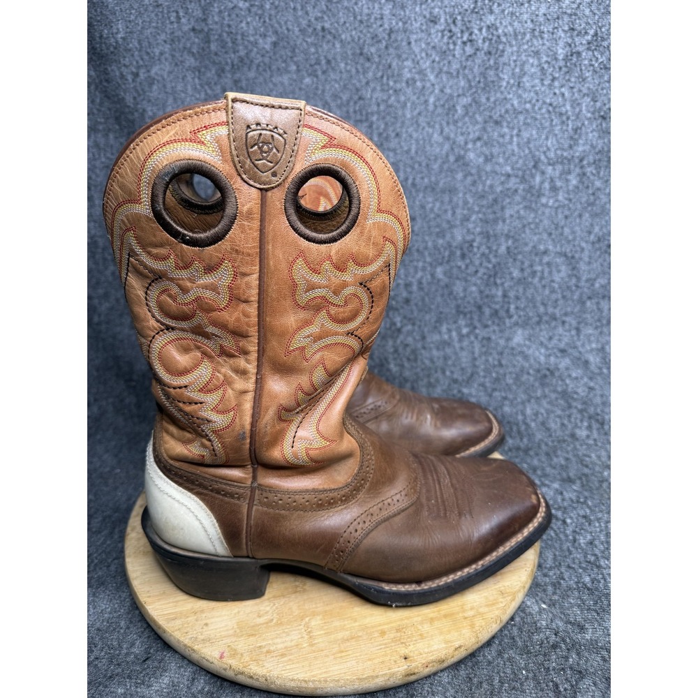 Ariat Boots Mens Size 8.5 EE Brown Leather Western Cowboy Square Toe 10002325